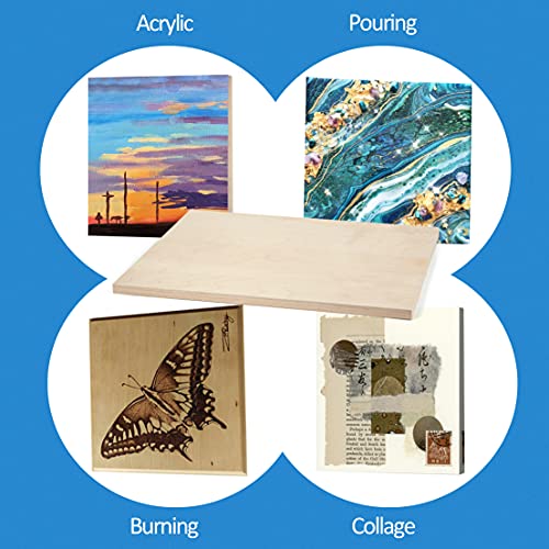Unfinished Birch Wood Canvas Panels Kit, Falling in Art 2 Pack of 18x24’’ Studio 3/4’’ Deep Cradle Boards for Pouring Art, Crafts, Painting, and More Falling in Art