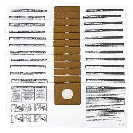 12 Pack 90668 Type B Filter Bags Compatible with Shop Vac 2-2.5 Gallon Dust Collection Filter Bag, All Around QAM70, Part# 90668/549712 9066800 - WoodArtSupply