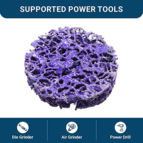 Benchmark Abrasives 2" Quick Change Non Woven Nylon Extra Coarse Strip Discs for Sanding Polishing Paint Removal with Male R-Type Backing Use with Benchmark Abrasives