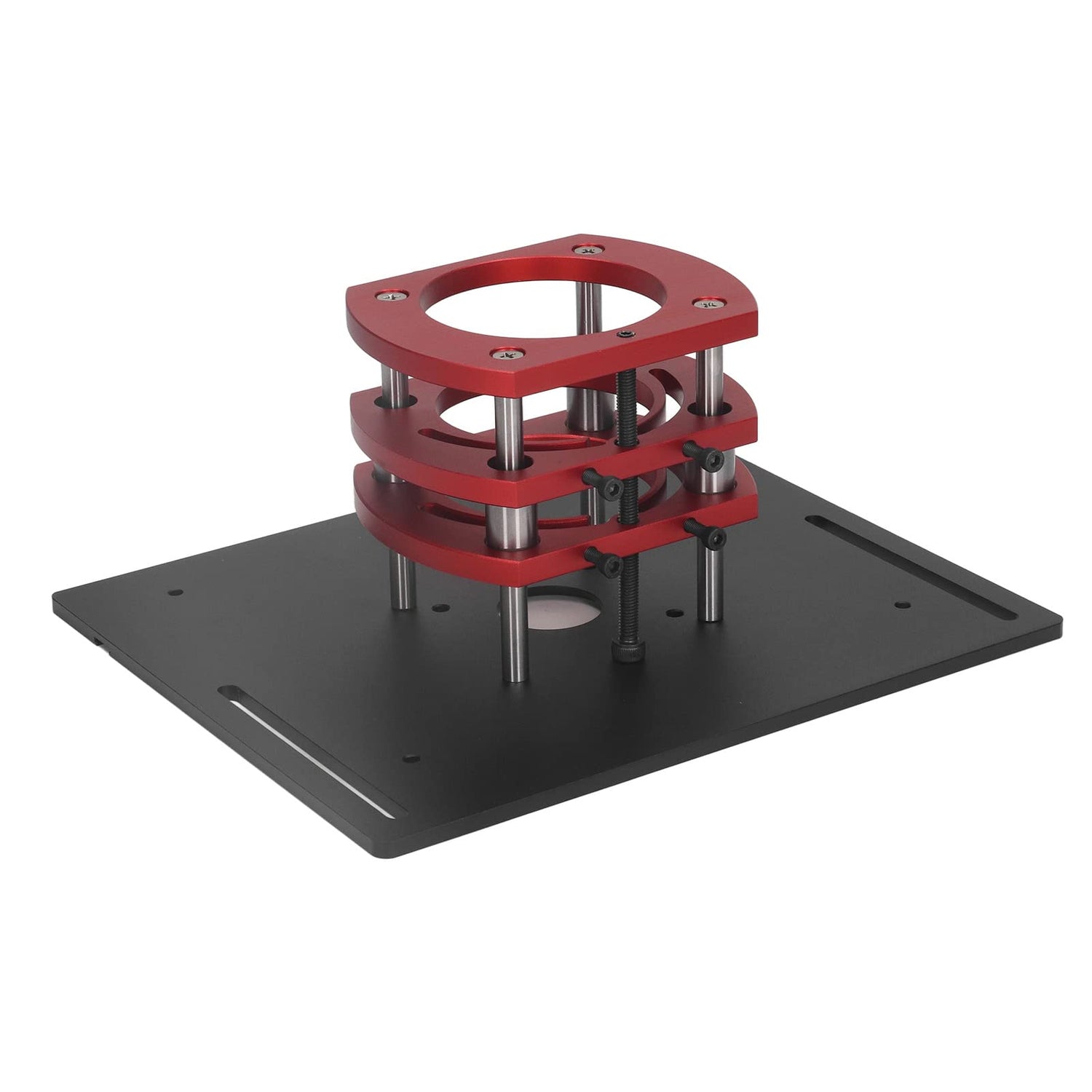 Router Lift with Top Plate, Manual Router Lift Systems for 2-1/2" Diameter Motors, 7-7/8" x 9-7/16" Router Plate, Woodworking Router Table Insert Jiawu