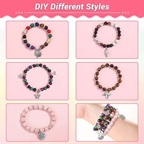 PAXCOO 473Pcs Stone Jewelry Making Kit Crystal Stone Bracelet Making Kit for Adults, Crystal Natural Stone Healing Beads for Bracelet Making PAXCOO