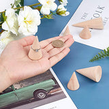 FINGERINSPIRE 10 Pcs Natural Wood Cone Ring Holders Wooden Ring Display Stands with 10 Different Size Unpainted Wooden Cones Jewelry Display DIY FINGERINSPIRE