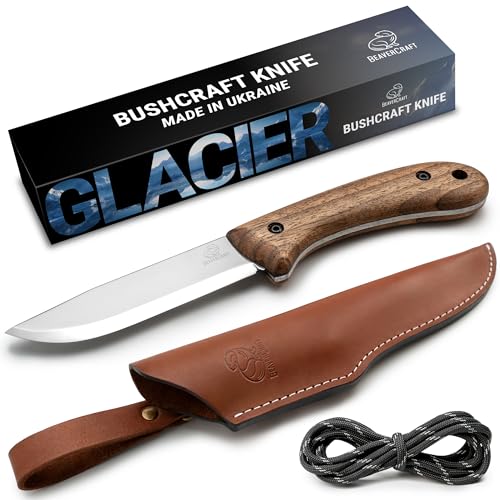 BeaverCraft BSH2 Bushcraft Knife Steel Blade – Fixed Blade Knife – Camping Knife Survival Knife Full Tang – Hiking Knife for Every Task – Camp Knife
