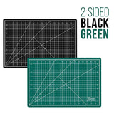 U.S. Art Supply - Pack of 2-12" x 18" Green/Black Professional Self Healing 5-Ply Double Sided Durable Non-Slip Cutting Mat Great for Scrapbooking, U.S. Art Supply