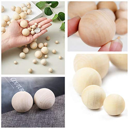 100 Pieces Round Wooden Ball Small Wood Craft Balls Natural Unfinished Wood Balls Wooden Spheres for DIY Projects Building, Kids Arts Crafts Toy, 3/8