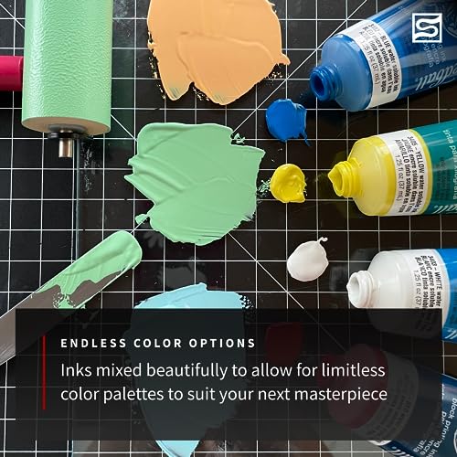 Speedball Deluxe Block Printing Kit - Includes Inks, Brayer, Bench Hook, Lino Handle and Cutters, Speedy-Carve Block, Mounted Linoleum Block Speedball