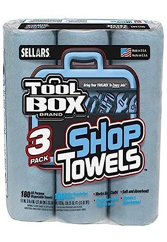 SELLARS WIPERS & SORBENTS Tool 3PK BLU Shop Towel SELLARS WIPERS & SORBENTS