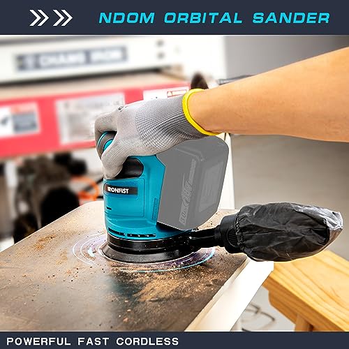 IRONFIST Brushless Random Orbital Sander, 6 Speeds Max 13500rpm, 5” Electric Sander Cordless 21V with Dust Collector and 23pcs accessories Included