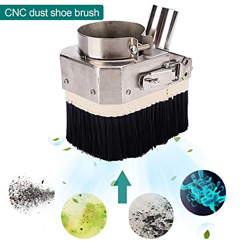 2 Pack Dust Shoe Brush 100mm CNC Vacuum Brush For Engraving Machine Dust Cover CNC Vacuum Cleaning Brush for CNC Router Spindle Motor, Black