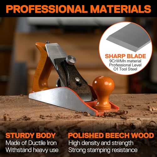 JORGENSEN No.4 10" Wood Planer, Hand Planer for Woodworking, Hand Plane, Wood Plane, Jack Plane for Trimming, Wood Planing, Craft - Smoothing Plane Jorgensen