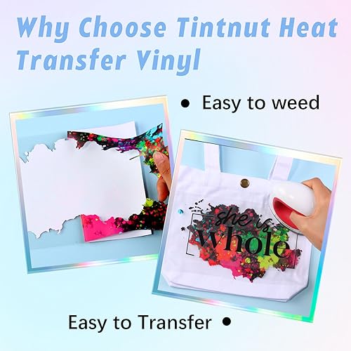 Tintnut Splash Heat Transfer Vinyl Roll - 12 Inch * 5ft Mutilcolor Watercolor Ink Patterned HTV Splatter Iron On Vinyl DIY T-Shirts Hats Clothes Tintnut