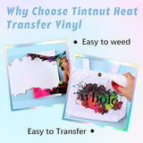 Tintnut Splash Heat Transfer Vinyl Roll - 12 Inch * 5ft Mutilcolor Watercolor Ink Patterned HTV Splatter Iron On Vinyl DIY T-Shirts Hats Clothes Tintnut