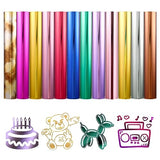 Tintnut Metallic Heat Transfer Vinyl Bundle Chrome HTV Vinyl,12 Sheets 12"x 10" Foil Holographic Gold Iron On Vinyl for Compatible with Cricut or Tintnut