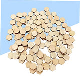 Hexagon Shape Wood for DIY Arts Craft Ornaments for Craft for Woodsy Decor Unfinished Wooden Pieces Hexagon Shape Cutout Wood Cutouts Ornaments Amosfun