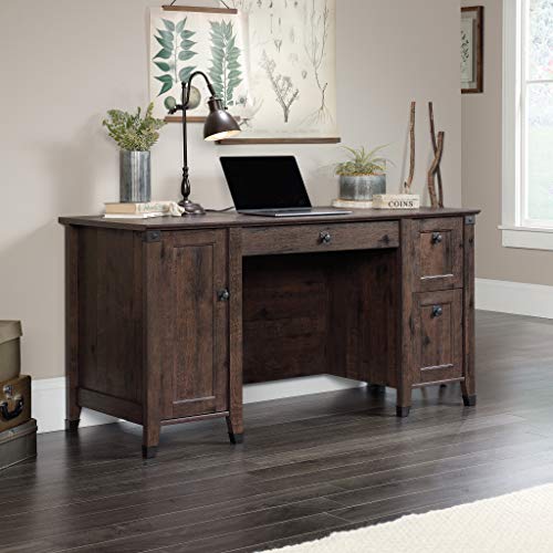 Sauder Carson Forge Computer Desk, Coffee Oak finish Sauder