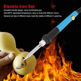 Wood Burning Kit, Pyrography Pen with Adjustable Temperature for Wood Leather Burning Carving Embossing Soldering with 27 Woodburning Points HEEPDD