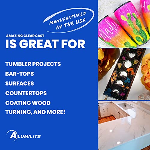 Alumilite Amazing Clear Cast [1 gal A + 1 gal B (2 Gallons) 2 Part Liquid Kit] High-Gloss Plastic Finish | Multi-Purpose Epoxy Resin for Casting & Alumilite