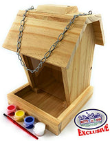 Mɑtty's Toy Stop Paint Your Own Deluxe Large 9" Wooden Bird Feeder (Includes 4 Paints & 1 Brush) Mɑtty's Toy Stop