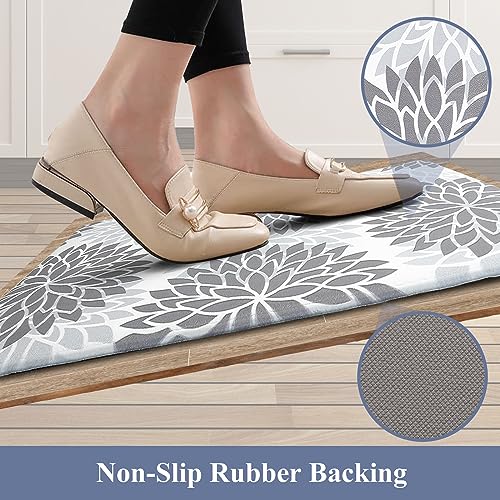 HEBE Anti Fatigue Kitchen Rug Sets 2 Piece Non Slip Kitchen Mats for Floor Cushioned Kitchen Rugs and Mats Waterproof Comfort Standing Mat Runner for - WoodArtSupply