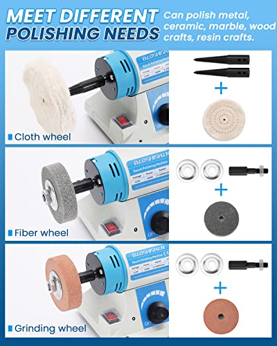 BAOSHISHAN Jewelry Polisher, Bench Buffer Polishing Machine with Accessories, Multi-Function Benchtop Polisher Grinder, 110V for Jewelry, Wood, BAOSHISHAN
