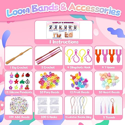 Reaeon Loom Bracelet Kit, Rubber Band Bracelet Making Kit, Rubber Bands  Set, 40 Colors Rubber Band Bracelet Kit, Colorful Rubber Bands, Rubberband  Kit