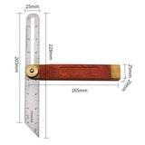 Gentlecarin Blade Ruler,Adjustable Bevel Sliding T-bevel with Hardwood Handle Angle Finder Carpentry Squares for Craftsman Builder Carpenter Cdvgpjs