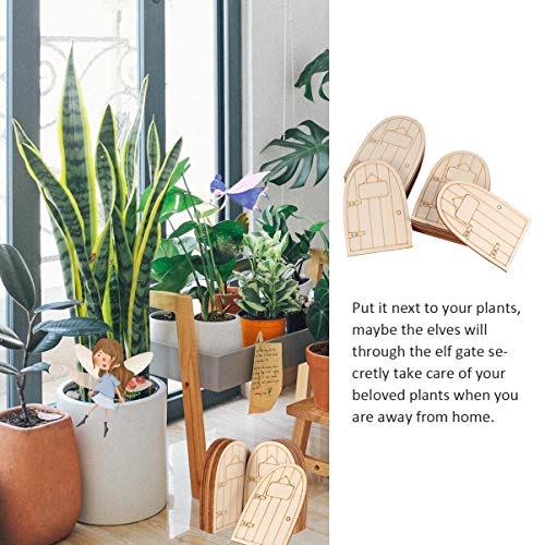 Happyyami 20pcs Fairy House Door Unfinished Wood Slices Garden Fairy Door miniture House Furniture Miniature elf Door Fairy Ornament DIY Craft Happyyami