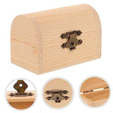 VOSAREA 2pcs Pirate Treasure Chest Wooden Box Wooden Treasure Organizer Rustic Jewelry Chest Unpainted Wood Chest Unfinished Wooden Kids Storage Bin VOSAREA