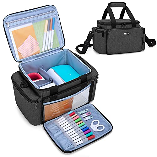 CURMIO Carrying Case Compatible for Cricut Joy and Easy Press Mini, Tote Bag with Inner Divider for Joy Machine and Craft Tools, Bag Only, Black - WoodArtSupply