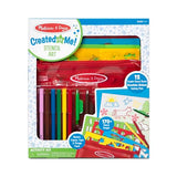 Melissa & Doug Created by Me! Stencil Art Coloring Activity Kit in Storage Pouch - 170+ Designs, 6 Markers, 2 Crayons, Paper - FSC-Certified Melissa & Doug