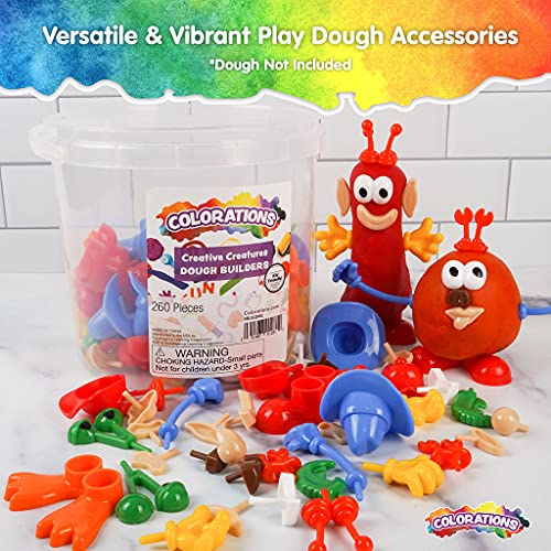 Colorations - BUILDME Creative Creatures Dough Builders (Includes 260 pieces) - Dough & Molding Clay Accessories for Kids - Screen-Free Play Time - Colorations