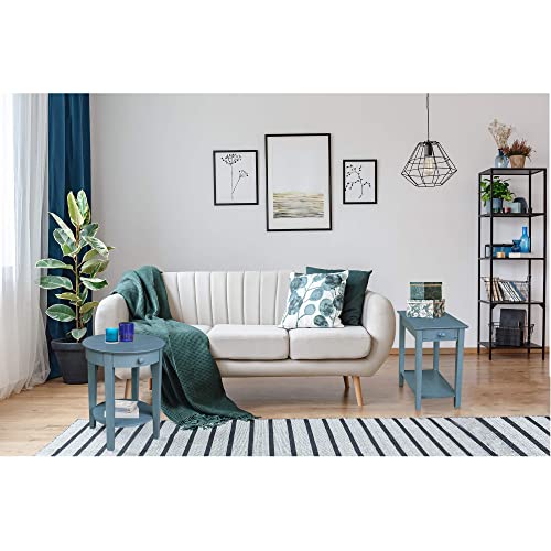 IC International Concepts International Concepts Narrow End Table, Ocean Blue - Antique Rubbed IC International Concepts