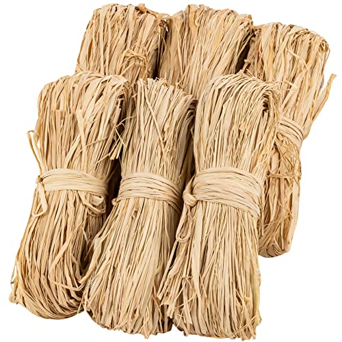 300g Natural Raffia Ribbon Raffia Grass - Sukh Raffia Straw for Florist Bouquets Decoration Crafts Ribbon for Gift Wrapping Christmas Gift Birthday - WoodArtSupply