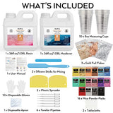 Nicpro 72OZ Crystal Clear Epoxy Resin Kit, Casting and Coating Resin Supplies for Craft Tabletop, Jewelry Making, Molds, Art Painting with 16 Mica Nicpro