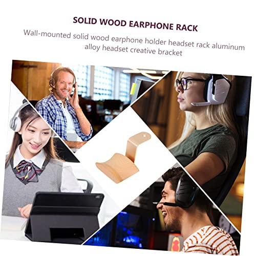 SUPVOX 1 Pc Solid Wood Headphone Stand Desk Headset Holder Headset Rack Headphones Holder Headphone Rack Headphone Hanger Storage Rack Headphone