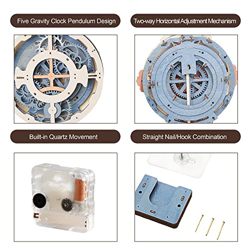 ROKR 3D Wooden Puzzles for Adults Mechanical Clock Kits-Romantic Notes Clock, DIY Clock Model Kits Brain Teaser Puzzles, DIY Crafts/Hobbies/Gifts ROKR