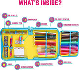 GirlZone Rainbow Jumbo Arts and Crafts Filled Stationery Pencil Case for Girls, Great Gift for Girls GirlZone