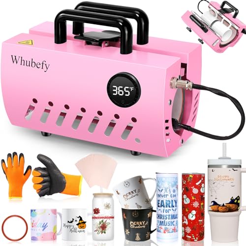 Whubefy Tumbler Heat Press Machine 20 and 30 oz, Pink Mug Tumbler Press Sublimation Machine for 20-30oz Blank Skinny Straight Tumblers, Cap Press for - WoodArtSupply