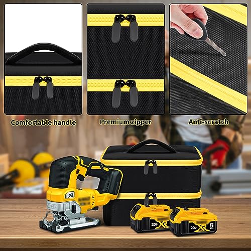 Tool Bag Compatible with DEWALT 20V MAX XR for Jig Saw DCS334B, Storage Carrying Holder Organizer Fits for Dewalt 20v Max Battery, for JigSaw Blades, - WoodArtSupply