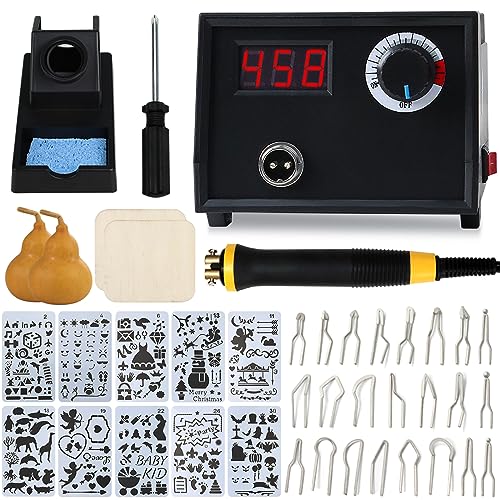 Professional Wood Burning Kit, Wood Burner Machine Pyrography Woodburning Tool for Beginners Adults (Sigle Pen Wood Burning Kit) ACRSIKR
