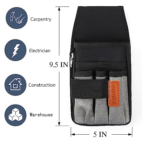 VIDAR TOOLS Small Tool Pouch with Belt Clip,Tool Pouch Bag.Tool Belt Pouches,Electrician Tool Pouch.Mini Organizer Pocket Attachment for Tool Belt,5 VIDAR TOOLS