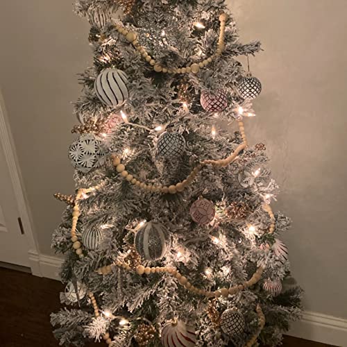 Foraineam 1200 Pieces Round Wood Beads Set Natural Wooden Loose Beads 4 Sizes 10mm, 12mm, 16 mm, 20mm Spacer Beads with 10m Jute Rope for Garland Foraineam