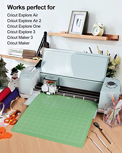 Gwybkq Cutting Mat for Cricut Maker 3/Maker/Explore 3/Air 2/Air/One 12 Pack 12x12 Cut Mats Replacement Accessories Adhesive Sticky Green Cricket Gwybkq
