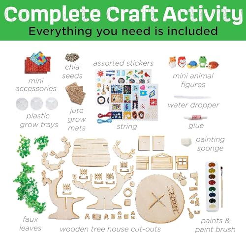 Creativity for Kids Build and Grow Tree House Craft Kit - Treehouse Playset Toy for Boys and Girls, Classic Toys for Kids - WoodArtSupply