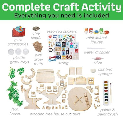 Creativity for Kids Build and Grow Tree House Craft Kit - Treehouse Playset Toy for Boys and Girls, Classic Toys for Kids - WoodArtSupply