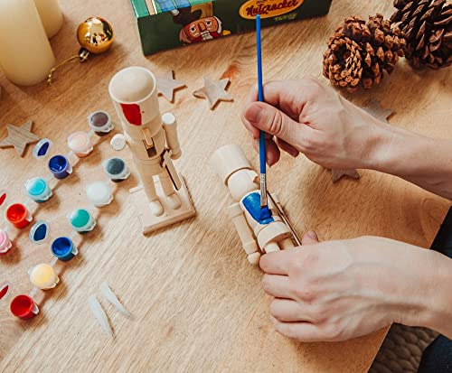 Toynk Paint Your Own 7-Inch Wooden Nutcracker Figure Craft Kit | Set of 2