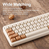 YUNZII Coffee Cat Dye Sub PBT Keycaps,152 Full Keys Dye Sublimation PBT Custom Keycaps with Key Puller for Cherry Gateron MX Switches Mechanical YUNZII