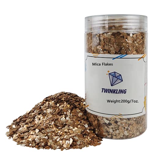 TWINKLING Natural Colored Mica Flakes, Gilding Flakes, Mica Flakes Glitter,Mica Flakes Leaf for DIY Resin Art Crafts, Nail Art, Painting,Jewelry TWINKLING