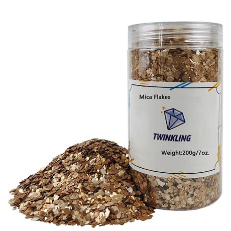 TWINKLING Natural Colored Mica Flakes, Gilding Flakes, Mica Flakes Glitter,Mica Flakes Leaf for DIY Resin Art Crafts, Nail Art, Painting,Jewelry TWINKLING