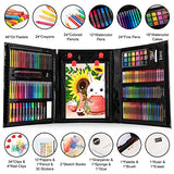 Art Supplies, 240-Piece Art Set Crafts Drawing Kits with Double Sided Trifold Easel, Includes Sketch Pads, Oil Pastels, Crayons, Colored Pencils, VigorFun